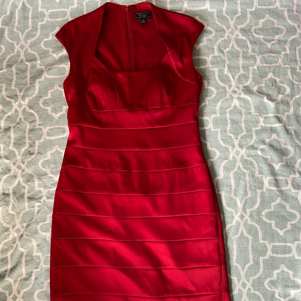 2/$10 Red Banded Sheath Dress Christmas Holiday